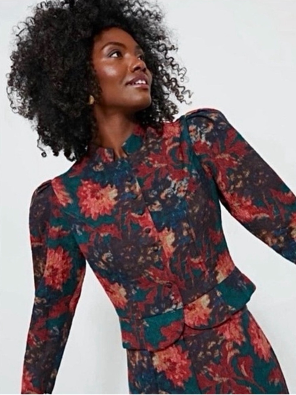 Tuckernuck persimmon floral Jacard Maribelle jacket Size XL